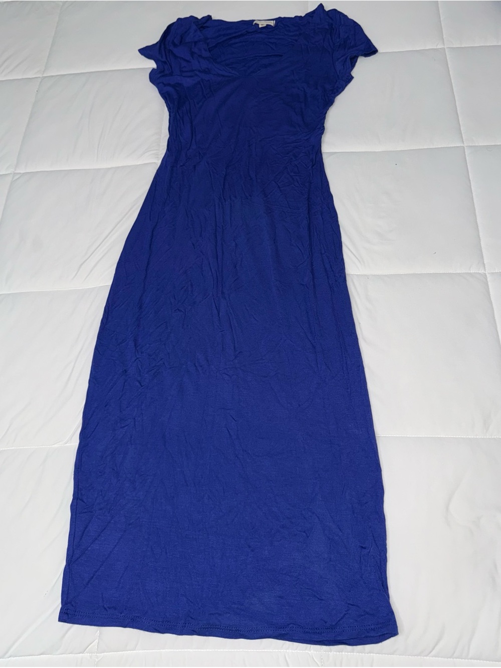 See You Monday Cobalt Blue Short-Sleeve Maxi Dress